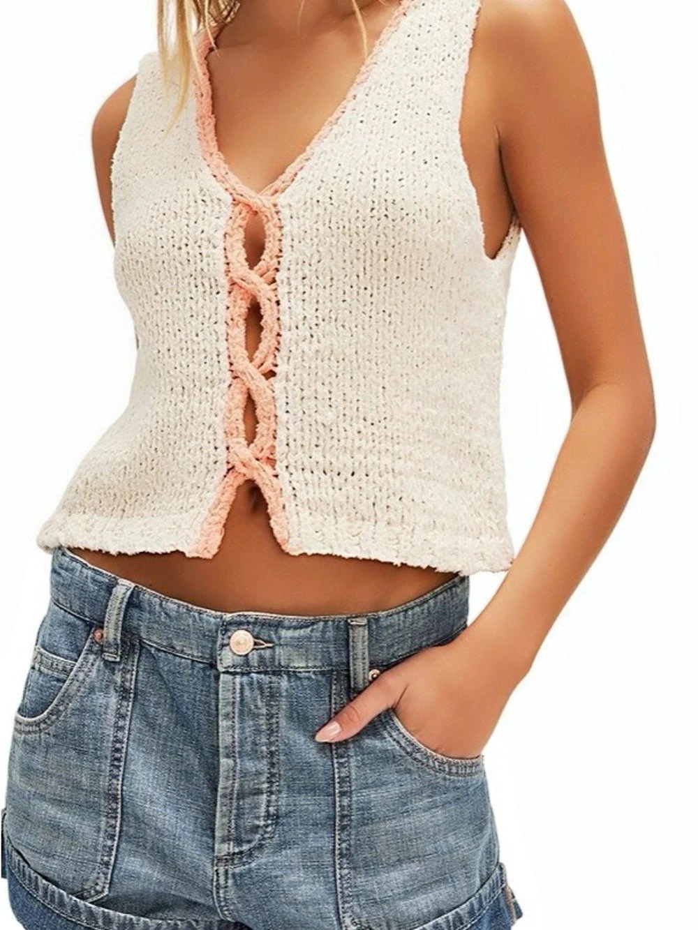 Free People Knit Sicily Sweater Shell Size Large NWT Retail$88